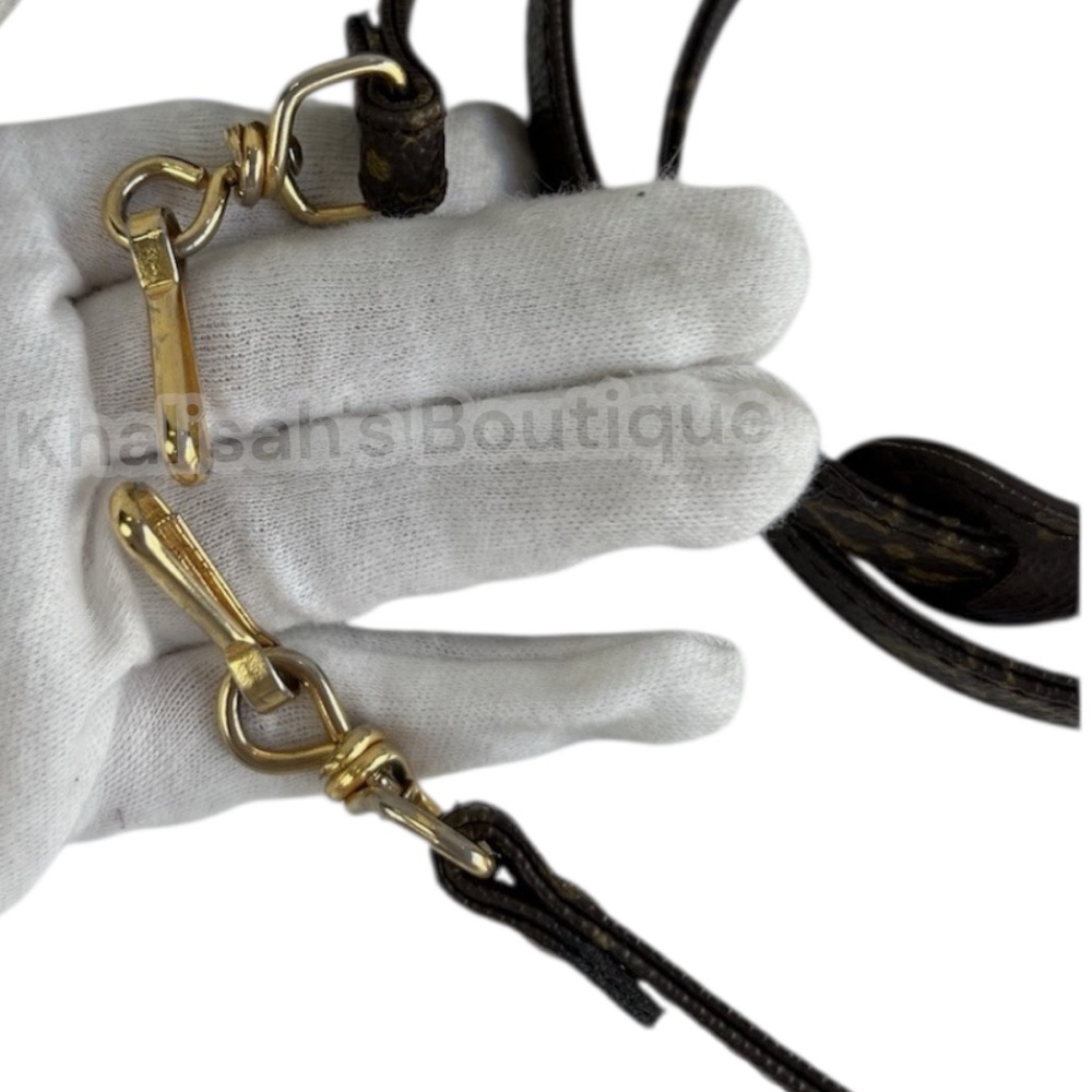 Authenticated Louis Vuitton LV Monogram Leather Strap Crossbody Speedy Nano Mini - Picture 8 of 11